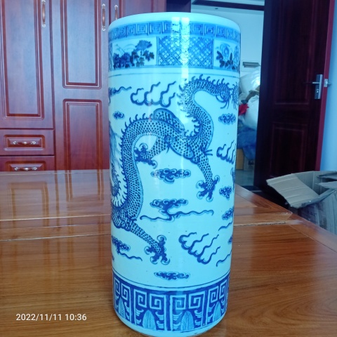古玩陶瓷道光青花龍紋箭筒拍賣，當前價格28888元