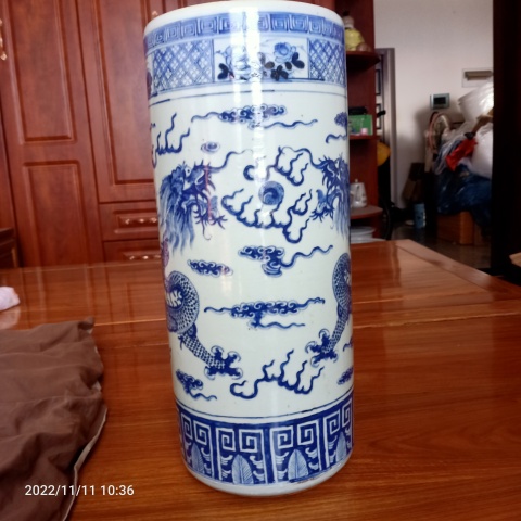 古玩陶瓷道光青花龍紋箭筒拍賣，當前價格28888元