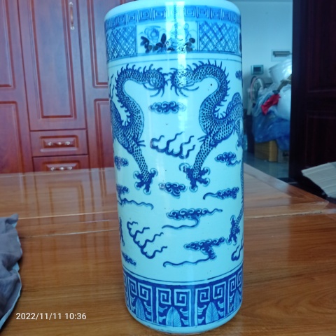 古玩陶瓷道光青花龍紋箭筒拍賣，當前價格28888元