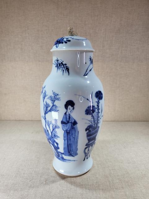 SHU PAN W179-3 清朝 古染付青花人物 鉢 康熙年製 2枚　I SHU PAN様専用 W179-3 清朝 古染付青花人物 鉢 康熙年製