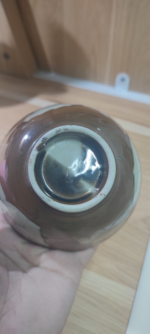 古玩陶瓷民國.紫金釉開窗彩繪花卉紋茶碗拍賣,當前價格99元