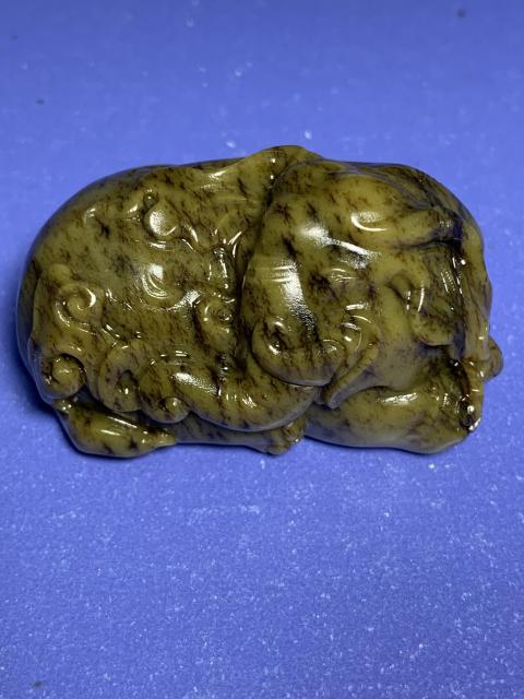 古玩雜項（特價）清中期精品圓雕玉臥象拍賣，當前價格26900元