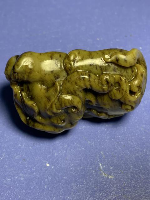 古玩雜項（特價）清中期精品圓雕玉臥象拍賣，當前價格26900元