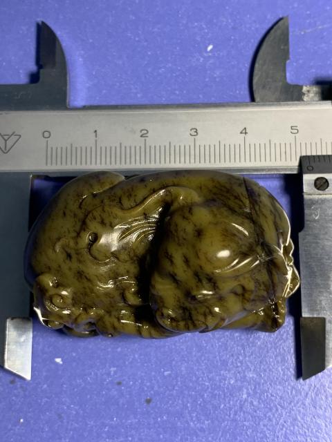 古玩雜項（特價）清中期精品圓雕玉臥象拍賣，當前價格26900元