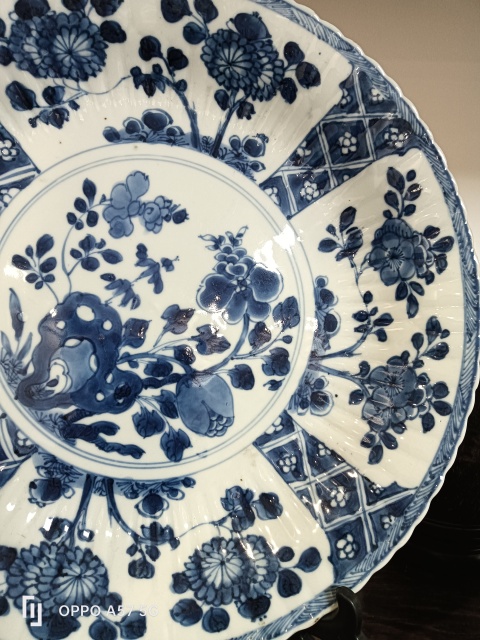 古玩陶瓷康熙花口盤拍賣，當前價格3200元