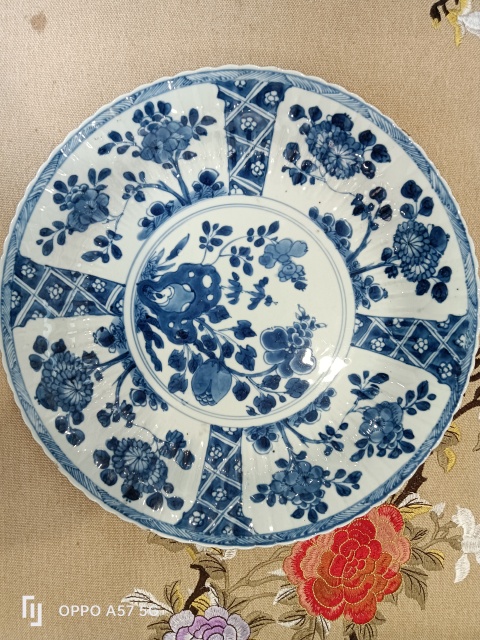 古玩陶瓷康熙花口盤拍賣，當前價格3200元