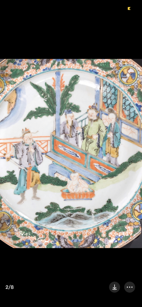 古玩陶瓷清晚期廣彩人物故事圖盤拍賣，當(dāng)前價(jià)格3200元