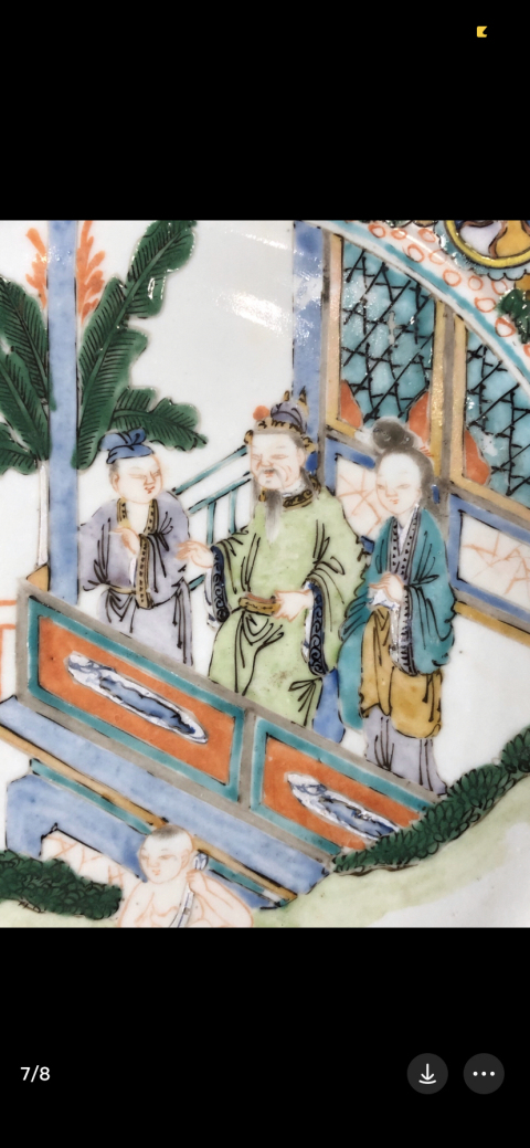 古玩陶瓷清晚期廣彩人物故事圖盤拍賣，當(dāng)前價(jià)格3200元