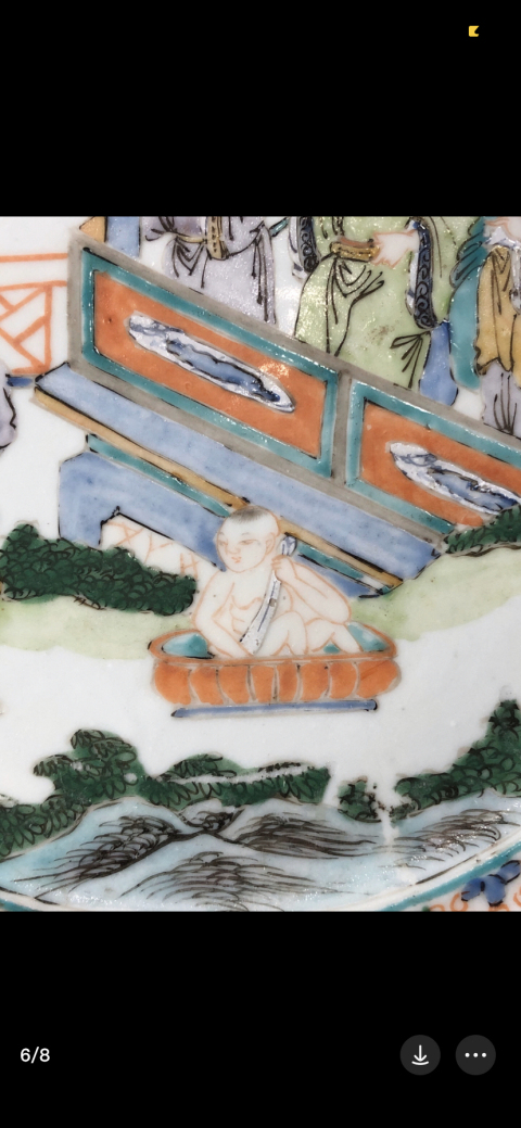 古玩陶瓷清晚期廣彩人物故事圖盤拍賣，當(dāng)前價(jià)格3200元