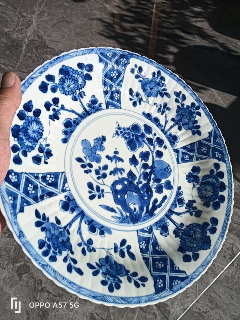 古玩陶瓷康熙花口盤拍賣，當前價格3200元