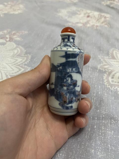 域鉴古玩】青花釉里红人物故事纹鼻烟壶鉴定结果_青花釉里红人物