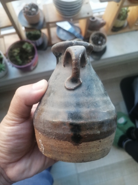 古玩陶瓷磁州窯醬釉雙系罐拍賣,當前價格200元