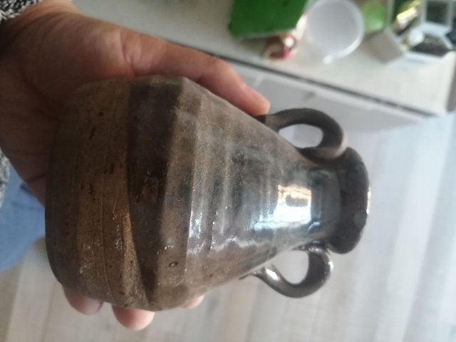 古玩陶瓷磁州窯醬釉雙系罐拍賣,當前價格200元