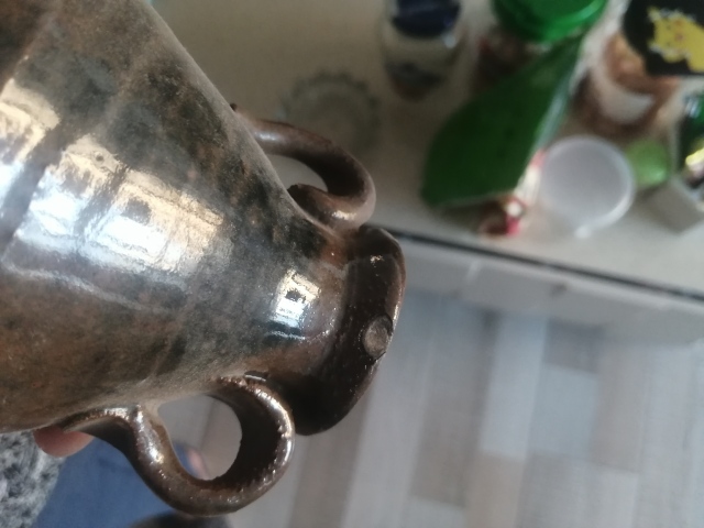 古玩陶瓷磁州窯醬釉雙系罐拍賣,當前價格200元