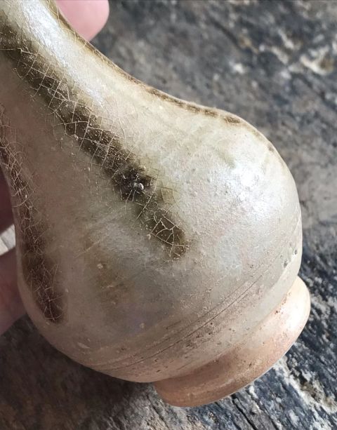 古玩陶瓷唐代長(zhǎng)沙窯青釉點(diǎn)彩玉壺春瓶拍賣,當(dāng)前價(jià)格5000元