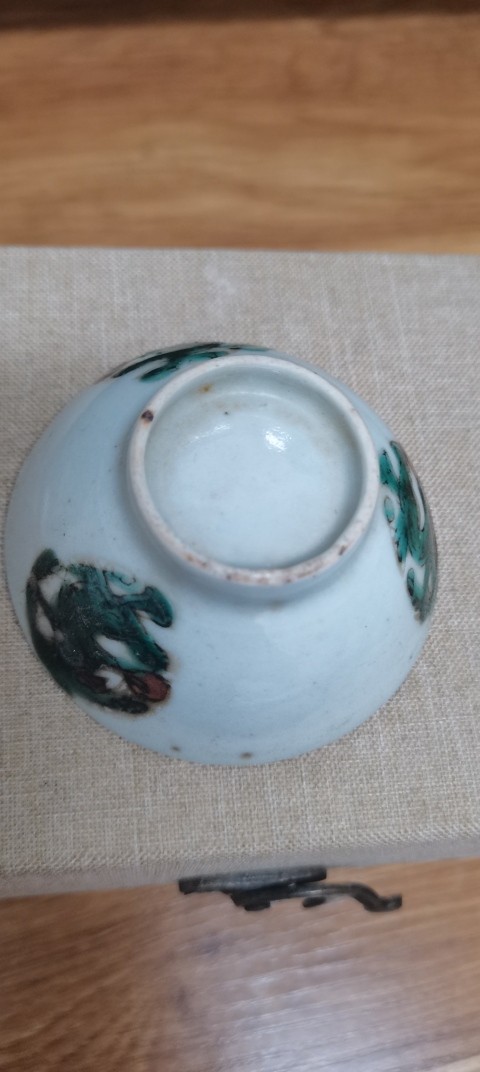 古玩陶瓷清末民國紅綠彩龍紋茶園拍賣，當前價格550元