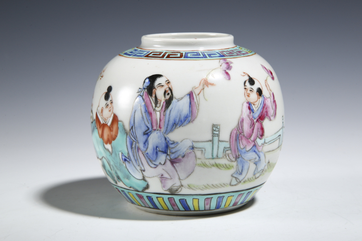 古玩陶瓷粉彩周敦頤愛蓮小罐拍賣,當(dāng)前價(jià)格2800元