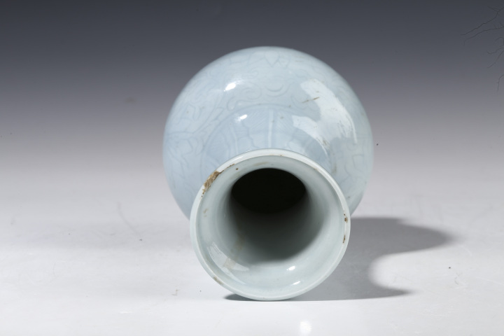 古玩陶瓷天藍釉盤口瓶真品鑒賞圖