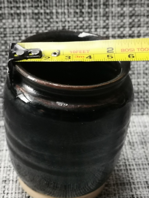 古玩陶瓷明代磁州窯黑釉罐拍賣，當前價格444元