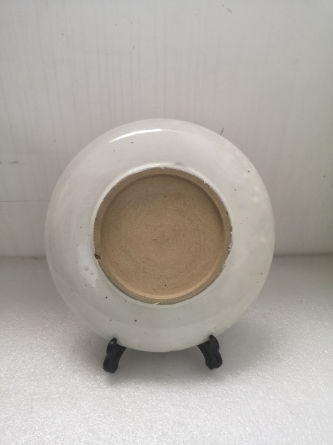 古玩陶瓷清代花卉紋磁州窯青花盤拍賣,當前價格450元
