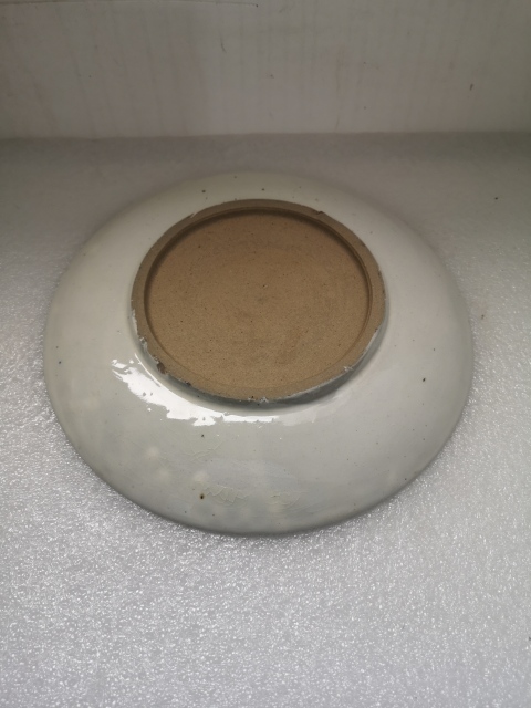 古玩陶瓷清代花卉紋磁州窯青花盤拍賣,當前價格450元