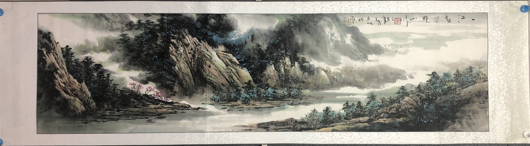 古玩字畫中美協 李東旭 春水繞山圖(已保真)拍賣,當前價格1588元