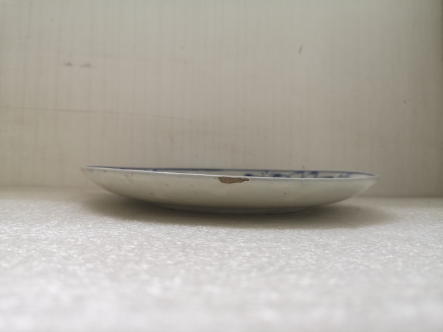 古玩陶瓷清代花卉紋磁州窯青花盤拍賣,當前價格450元