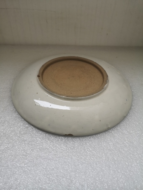 古玩陶瓷清代花卉紋磁州窯青花盤拍賣,當前價格450元
