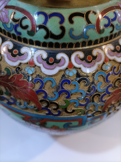 古玩雜項景泰藍銅瓶拍賣,當前價格4500元