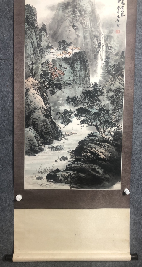 古玩字畫梁樹年入室弟子張立佳 峰巒深處有人家圖拍賣,當(dāng)前價(jià)格1288元
