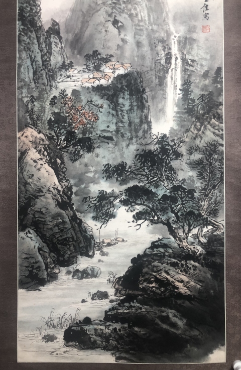 古玩字畫梁樹年入室弟子張立佳 峰巒深處有人家圖拍賣,當(dāng)前價(jià)格1288元