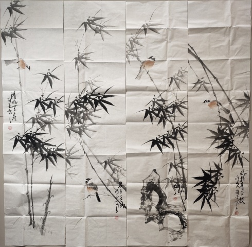 古玩字畫河南美術(shù)家協(xié)會(huì) 許墨《君子之風(fēng)四屏》拍賣,當(dāng)前價(jià)格1369元