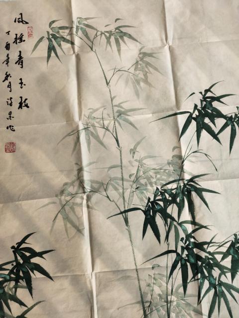 古玩字畫河南省美術家協會會員 許墨《風搖青玉枝》拍賣,當前價格699元