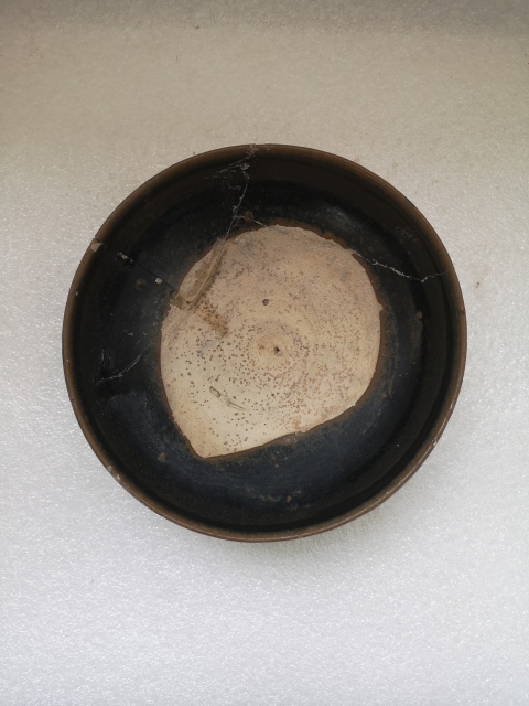 古玩陶瓷金元黑釉澀圈圈足疊燒工藝碗拍賣,當前價格350元