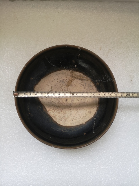 古玩陶瓷金元黑釉澀圈圈足疊燒工藝碗拍賣,當前價格350元