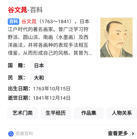 古玩字畫清代谷文晁花鳥圖拍賣，當(dāng)前價格1880元