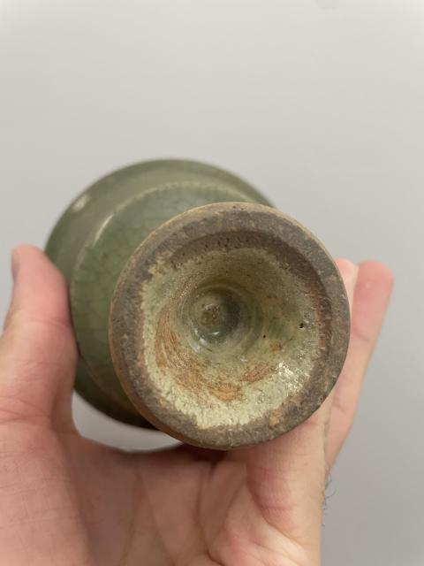 古玩陶瓷明代?龍泉窯青釉高足杯拍賣，當前價格3980元