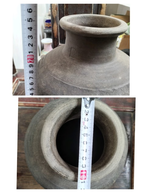 古玩陶瓷灰陶線條紋唇口罐拍賣,當(dāng)前價格899元