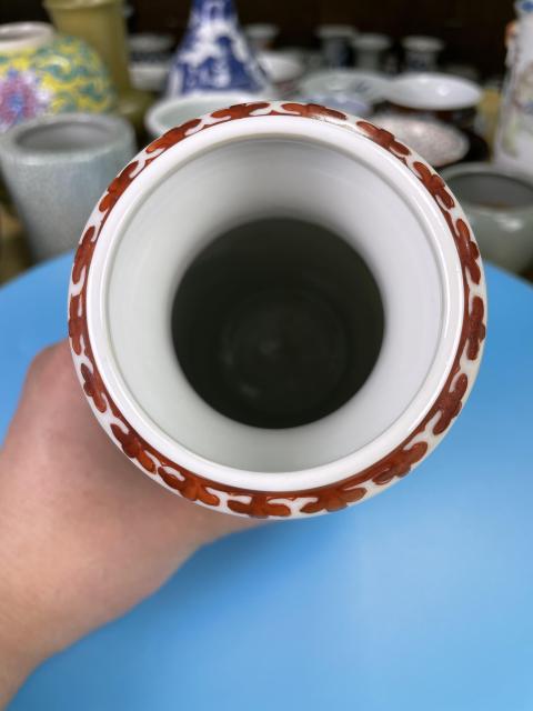 古玩陶瓷民國 精品粉彩花卉紋洗口瓶拍賣，當(dāng)前價(jià)格1550元