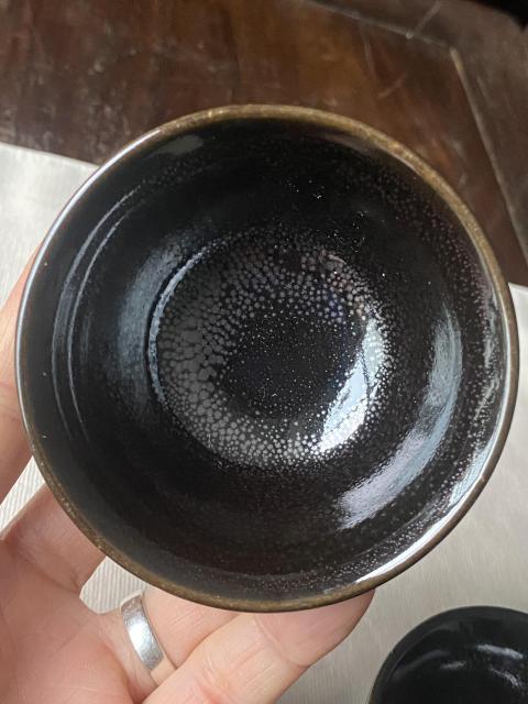 古玩陶瓷建國初期黑釉油滴盞拍賣，當前價格600元