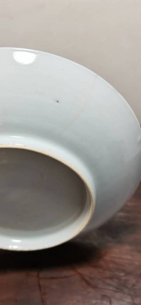 古玩陶瓷清中樓臺亭閣山水紋青花盤拍賣,當(dāng)前價格500元