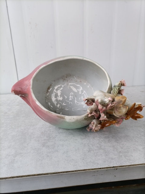 古玩陶瓷出口創匯期貼塑桃紋洗拍賣，當前價格300元