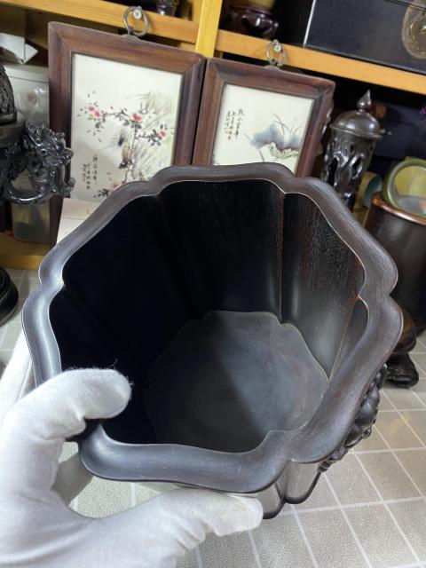 古玩雜項紅木倭角海棠筆筒拍賣，當前價格2800元