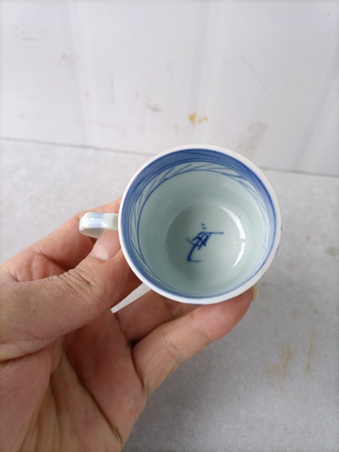 古玩陶瓷青花亭臺樓閣紋杯碟拍賣,當前價格1500元