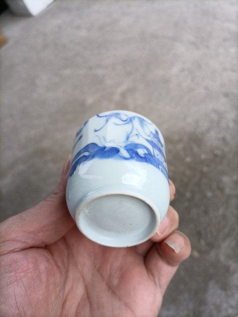 古玩陶瓷青花亭臺樓閣紋杯碟拍賣,當前價格1500元