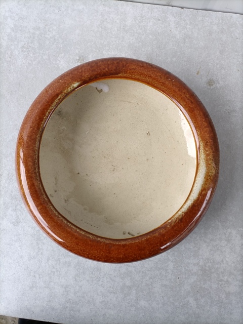 古玩陶瓷民國晚期至出口創(chuàng)匯褐釉洗拍賣，當前價格800元