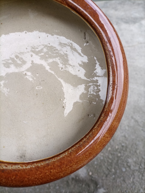 古玩陶瓷民國晚期至出口創(chuàng)匯褐釉洗拍賣，當前價格800元