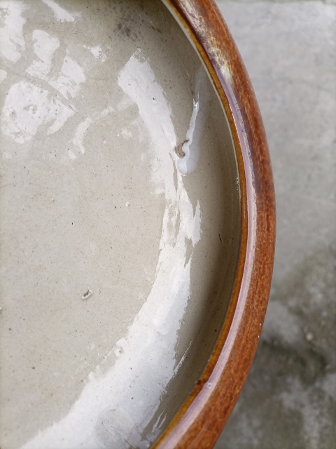 古玩陶瓷民國晚期至出口創(chuàng)匯褐釉洗拍賣，當前價格800元