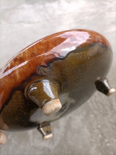 古玩陶瓷民國晚期至出口創(chuàng)匯褐釉洗拍賣，當前價格800元