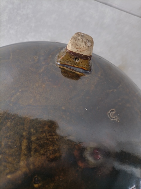 古玩陶瓷民國晚期至出口創(chuàng)匯褐釉洗拍賣，當前價格800元